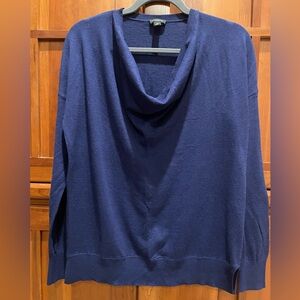 Ann Taylor cowl neck navy sweater